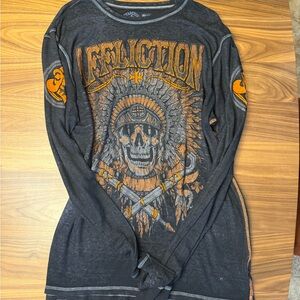 Affliction Chief Tribal Indian Skull Thermal Long Sleeve
Shirt Men's Size XL